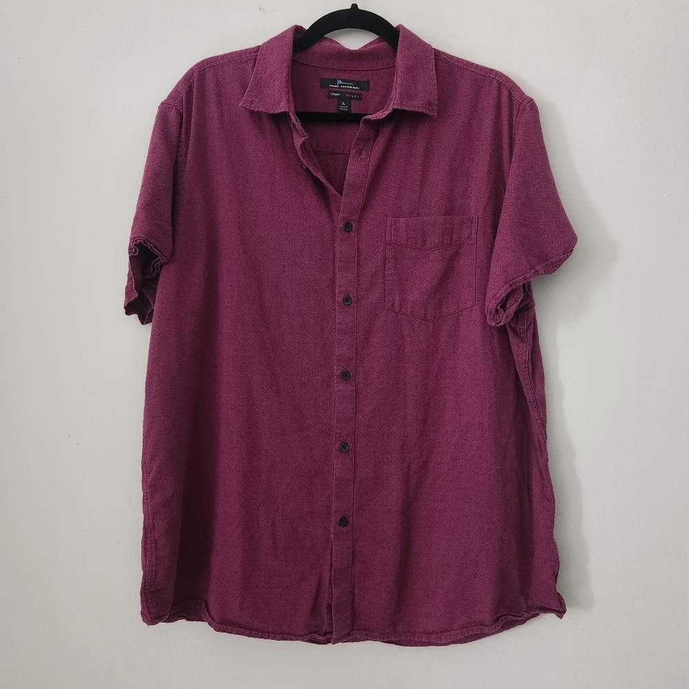 Marc Anthony Men's Casual Button-Down Shirt Burgundy XL slim Fit